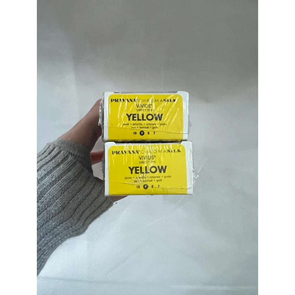 NWT Pravana Chromasilk Vivids Direct Dye Hair Color Yellow 2-3 fl oz set of 2